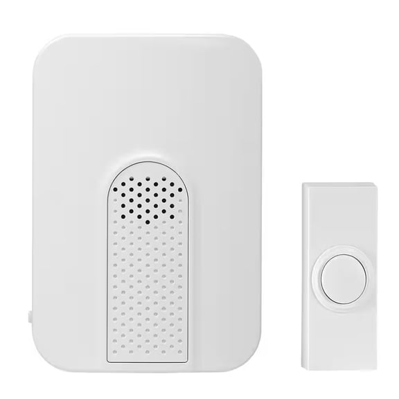 Defiant Wireless Plug-In Doorbell Kit with White Insert and 1 Push Button