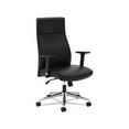 thumbnail image 1 of Define Executive High-Back Leather Chair Supports up to 250 lbs., Black Seat/Black Back, Polished Chrome Base, 1 of 6