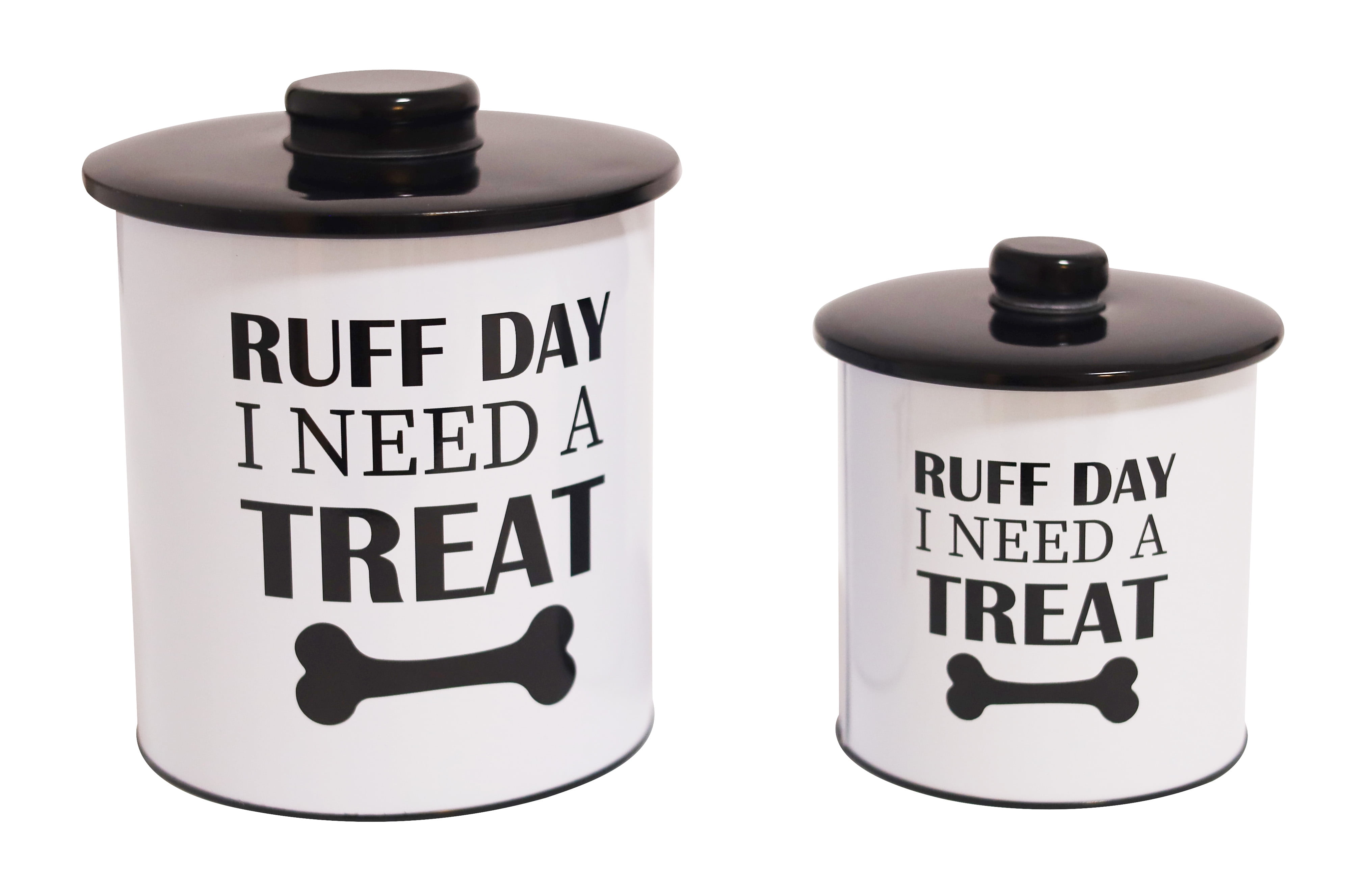 Define Marvelous 2 pc Round Storage Dog Treat Tin Container for Pet