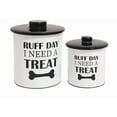 thumbnail image 1 of Define Marvelous 2 pc Set Dog Treat Container with Lid, Round Tin Dog Treat Storage Jar for Countertop (Ruff Day), 1 of 6