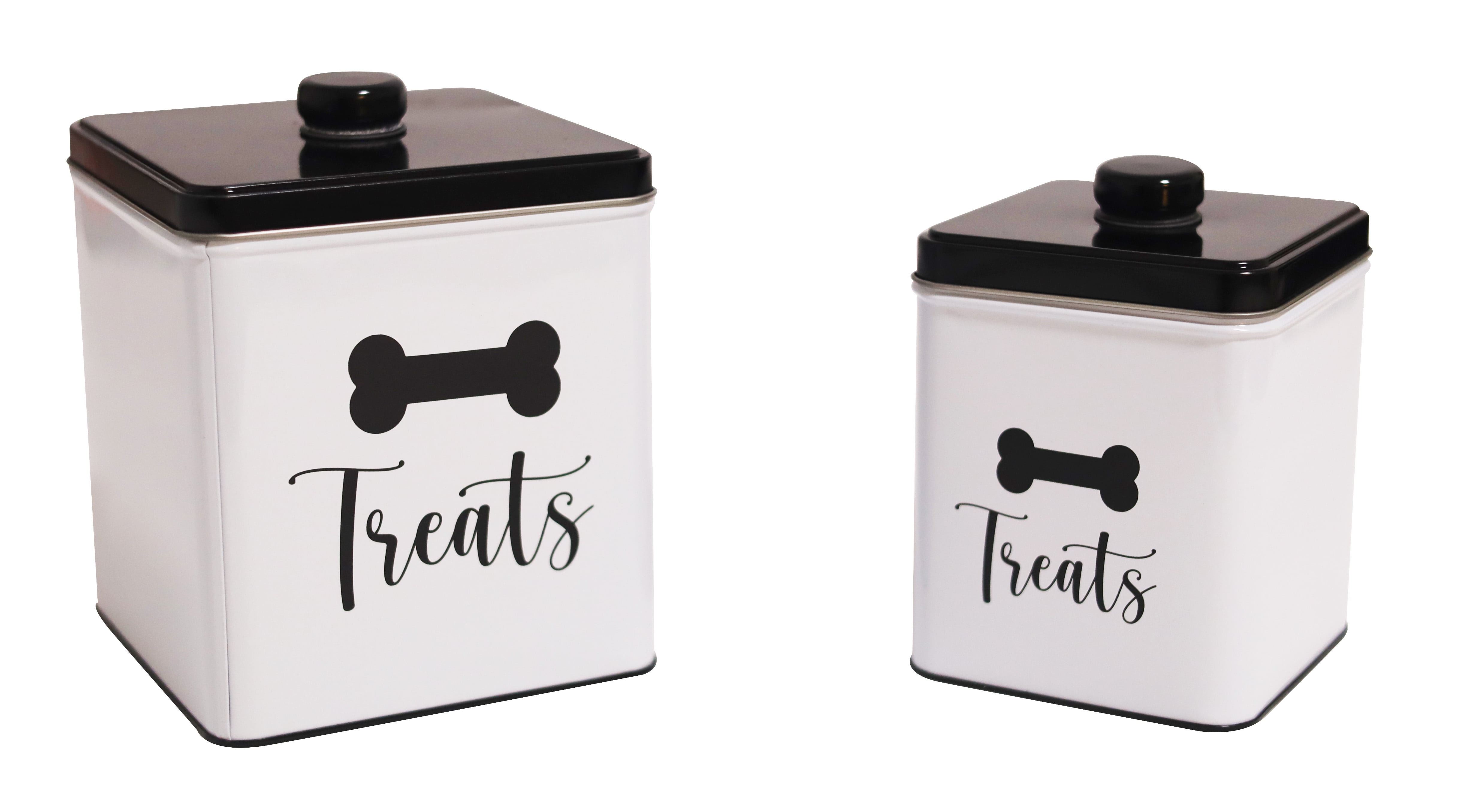 Define Marvelous 2 pc Square Storage Dog Treat Tin Container for Pet