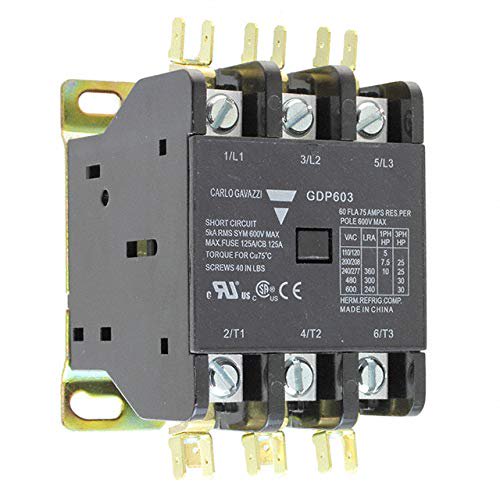 Definite Purpose Contactor 3 Pole Lug Terminal 60A 220VAC GDP Series | Inc. GDP603L220V$$Electrical