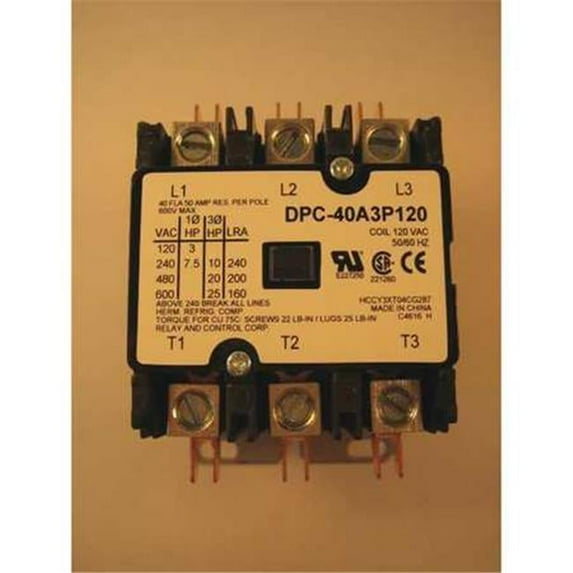Definite Purpose Contactor, 40 amp, 3 Pole 120 V