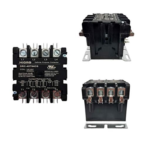 Definite Purpose Contactor HVAC 40 Amp 40A 4 Pole 120 Volt Coil UL ...