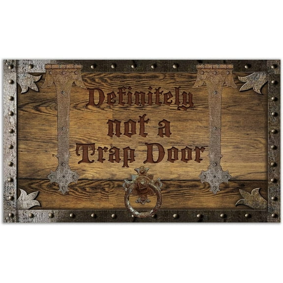 Definitely Not a Trap Door Funny Entrance Welcome Outdoor Indoor Floor Mats, 19.7x 31.5 Inches, Home Decor Housewarming Gift