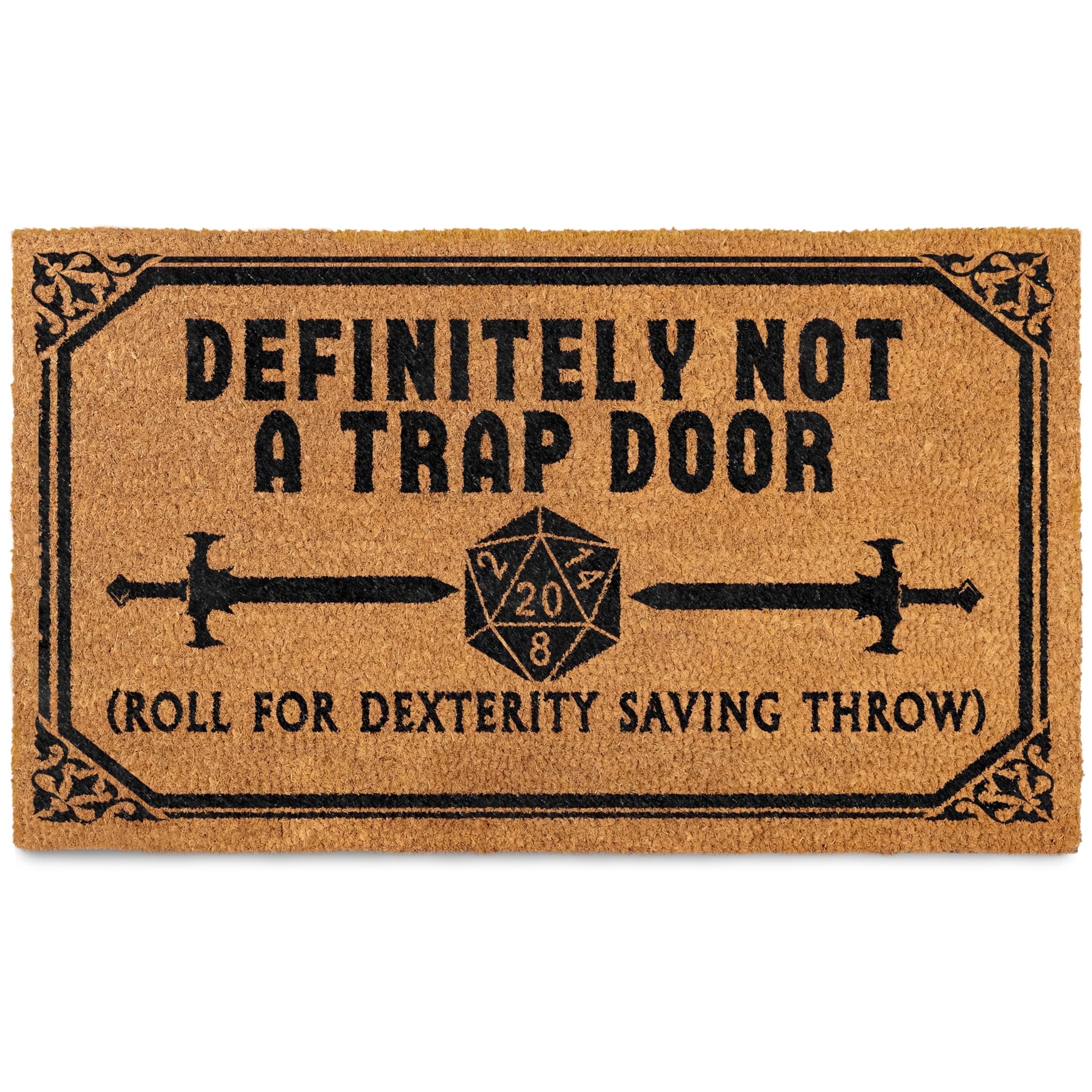 MAINEVENT Not a Trap Doormat 30x17 Inch, Funny Outdoor Welcome Mat for Outside