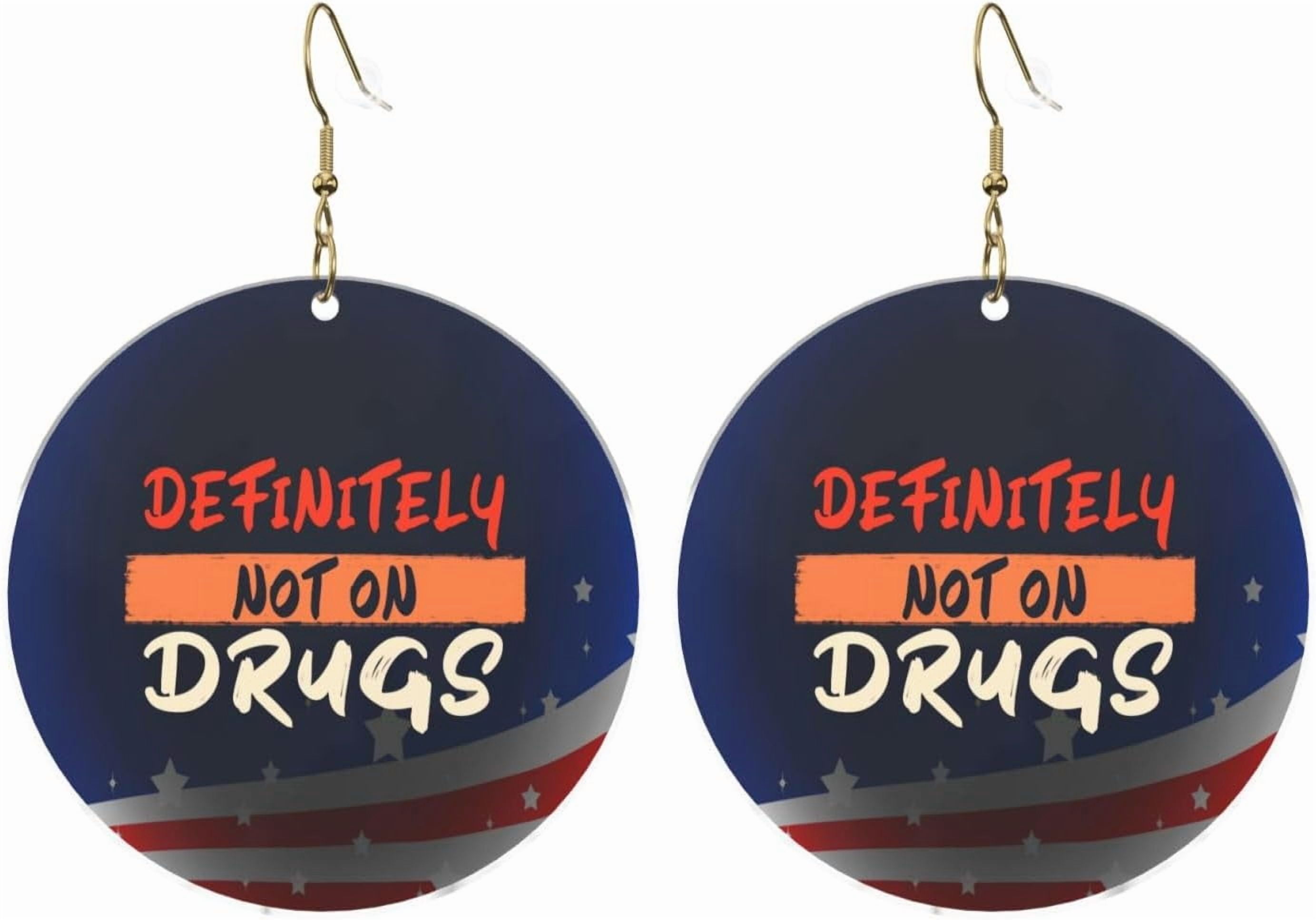 Definitely Professional Not On Drugs Modern Round Acrylic Earrings Lightweight Universal For All Occasions[r623]