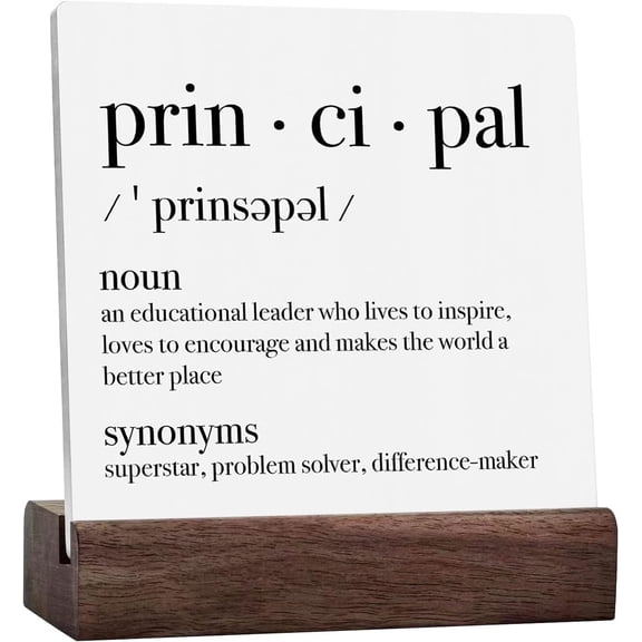 Definition Decor Affirmations Gifts Rustic Funny Vice Principals Desk Accessories Inspirational Assistant Principal Home Shelf Decor Ceramic Desk Sign Plaque With Wooden Stand For Home Office Decor