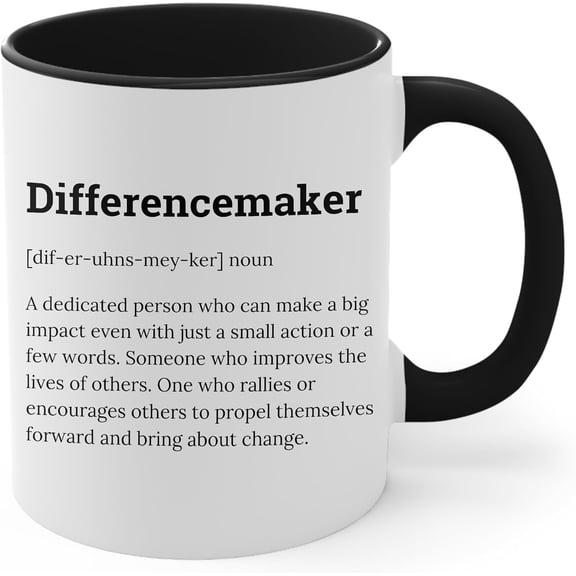 Definition Funny Difference Maker Coffee Mug Boss Employee Coworker Friends Sarcastic Office Black Accent Mug 11oz