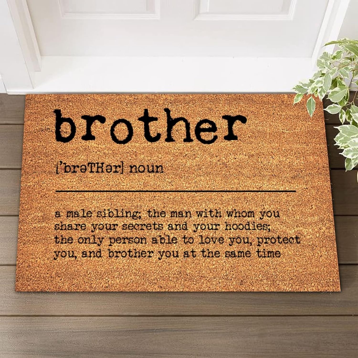Definition Noun Brother Coir Door Mat Front Porch Easy to Clean Natural
