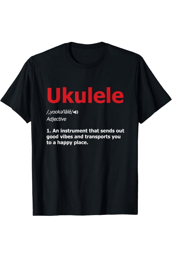 Definition Ukulele Hawaiian Guitar Musician Uke Acoustic T-Shirt