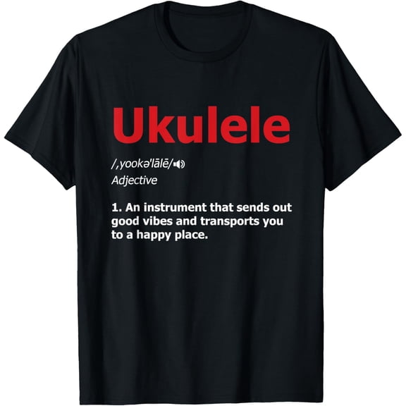 Definition Ukulele Hawaiian Guitar Musician Uke Acoustic T-Shirt