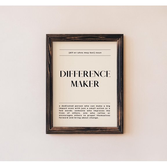 Definition Wall Art Difference Maker Quote Minimalist