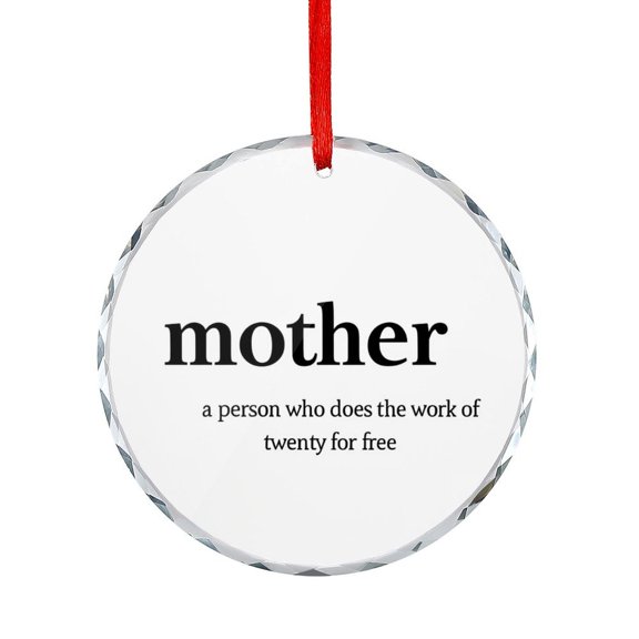 Definition of Mother Xmas Ornament Mom Gifts Mothers Day Birthday Gifts Christmas Glass Decoration Xmas Tree Decor for Kids Mom Dad Friends Loves