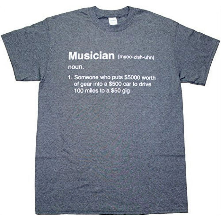 Definition of a Musician Funny Band Music Drummer Guitarist Bass Guitar  Drum Humor Mens Graphic Tee Adult Pun T-Shirt Black 