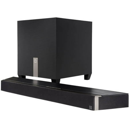 Definitive Technology - 4.1-Channel Studio 3D Mini Soundbar with Wireless Subwoofer, Dolby Atmos/DTS:X, HEOS Wireless Audio. - Black