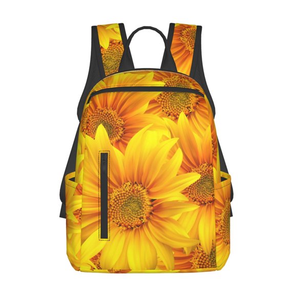 Defioc 3D Sunflowers Pattern Travel Laptop Backpack,Lightweight Backpack Travel Hiking Daypack Backpack Work Bag for Men Women