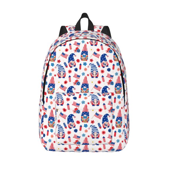 Defioc 4th Of July for Canvas Backpack,Travel Rucksack Unisex Knapsack Laptop Backpack for Work & College -Small