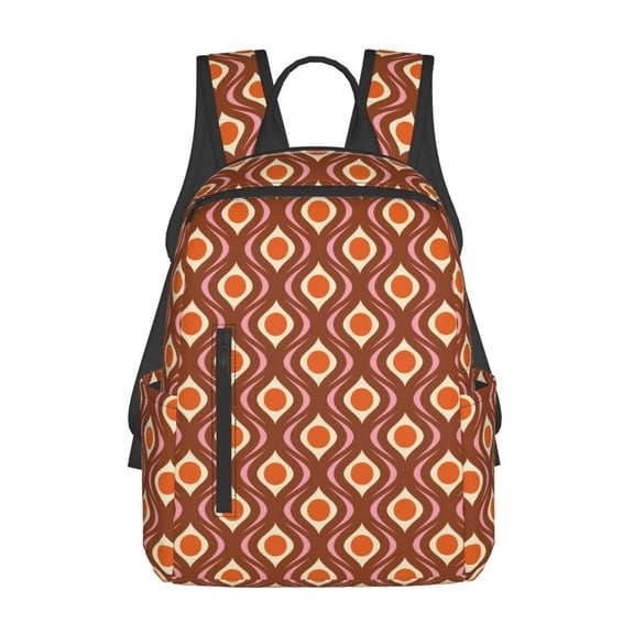 Defioc 70's Retro Pattern Travel Laptop Backpack,Lightweight Backpack Travel Hiking Daypack Backpack Work Bag for Men Women