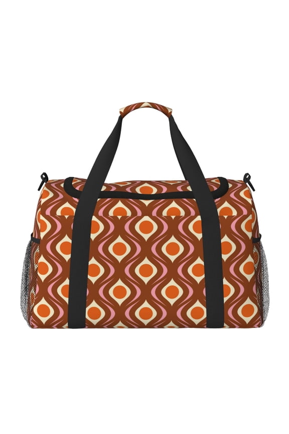 70's Retro Print Hand Travel Bag - Foldable Travel Duffel Bags for Men Women -Sport Gym Bag - Overnight Travel Duffel Bag - Adjustable Shoulder Strap