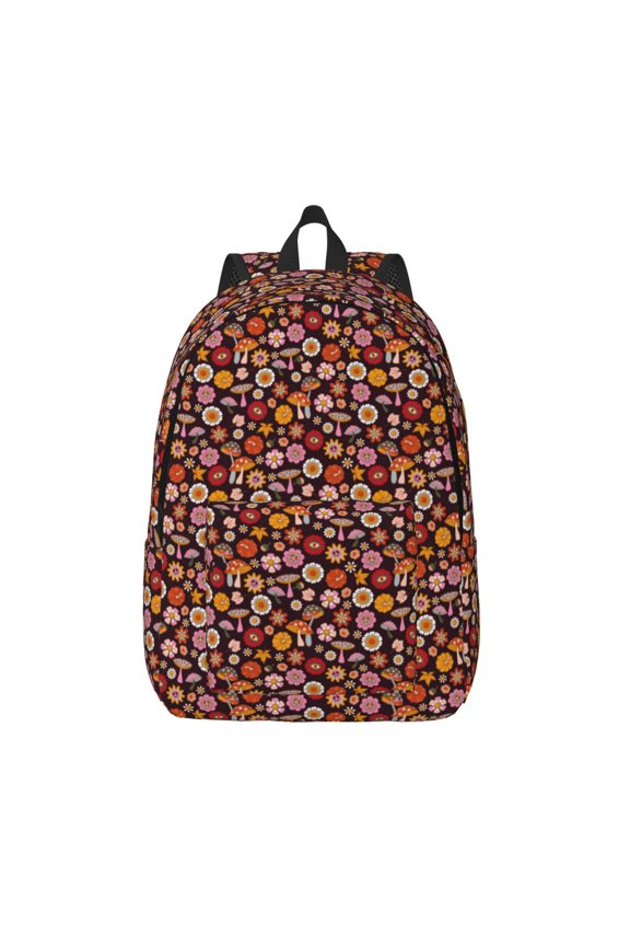 70s Groovy Hippie Retro for Canvas Backpack,Travel Rucksack Unisex Knapsack Laptop Backpack for Work & College -Small