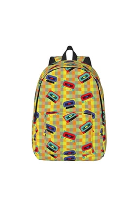 90s Audio Tape for Canvas Backpack,Travel Rucksack Unisex Knapsack Laptop Backpack for Work & College -Small