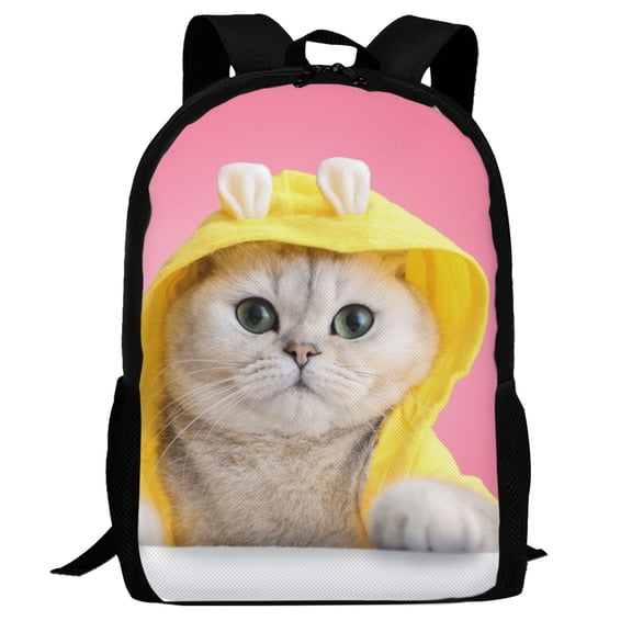 Defioc A Funny Cat Pattern Carry on Backpack,16.5x12.5x5.5 Personal Item Bag Carry On Backpack Water Resistant Lightweight Daypack
