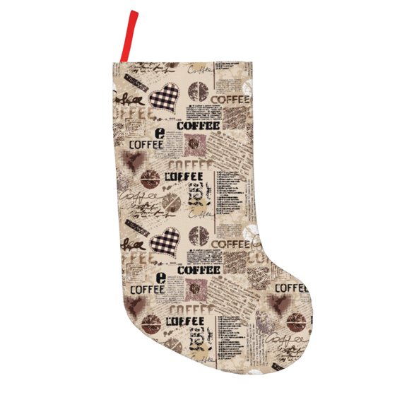 Defioc Abstract Coffee for Christmas Stockings 18" Personalized Holiday Stocking for Family, Farmhouse Decor, Xmas Tree Decoration, 1 Pack