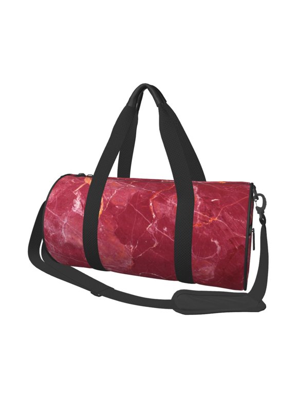 Abstract Red Marble for Travel Duffle Bag,Weekender Bag Carry On Tote Bags Hospital Bag Large Capacity Sport Gym Bag for Men Women Fit for Trave, Gym,Weekend