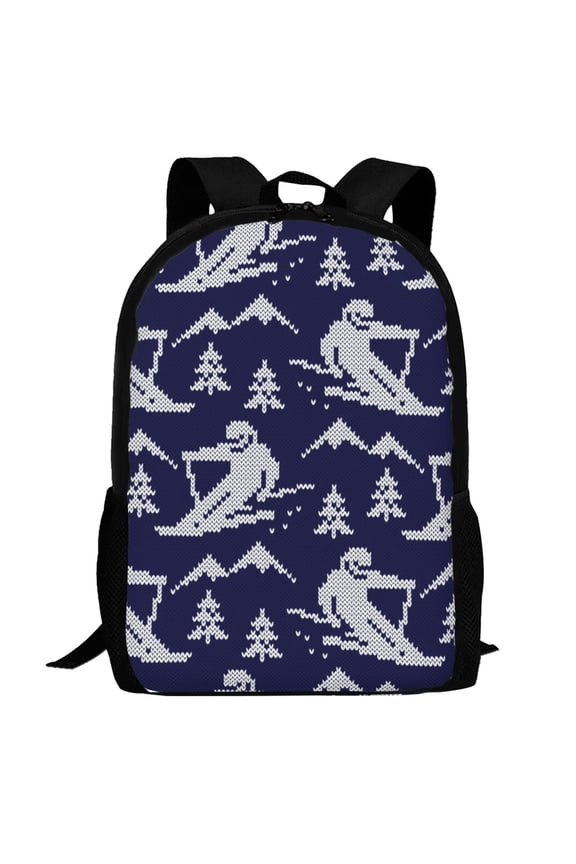 Abstract Skiing Pattern Carry on Backpack,16.5x12.5x5.5 Personal Item Bag Carry On Backpack Water Resistant Lightweight Daypack