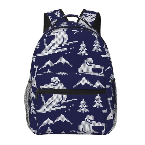 Defioc Abstract Skiing Pattern Laptop Backpack,Travel Backpack Outdoor Activities Bag Daypack for Travel Hiking Shopping Daily