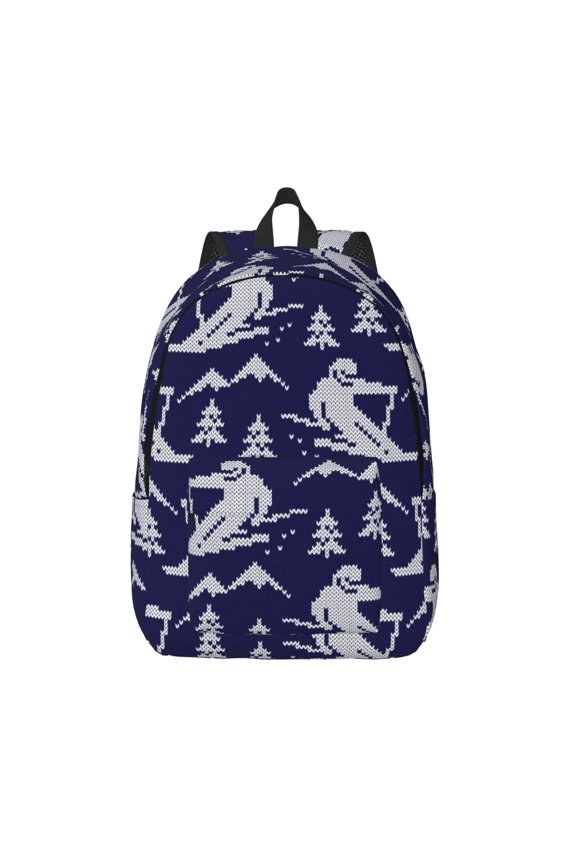 Abstract Skiing for Canvas Backpack,Travel Rucksack Unisex Knapsack Laptop Backpack for Work & College -Medium