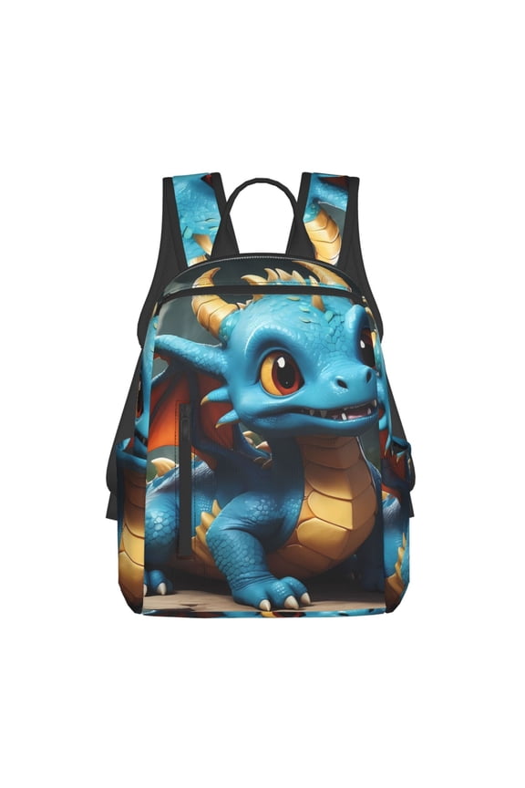 Adorable Blue Baby Dragon Pattern Travel Laptop Backpack,Lightweight Backpack Travel Hiking Daypack Backpack Work Bag for Men Women