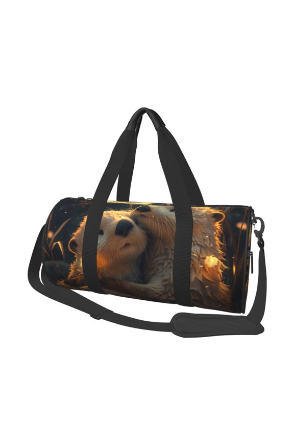 Adorable Otter Pair Hug for Travel Duffle Bag,Weekender Bag Carry On Tote Bags Hospital Bag Large Capacity Sport Gym Bag for Men Women Fit for Trave, Gym,Weekend