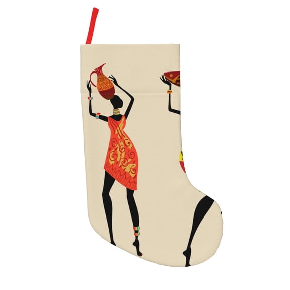 Defioc African Women for Christmas Stockings 18" Personalized Holiday Stocking for Family, Farmhouse Decor, Xmas Tree Decoration, 1 Pack