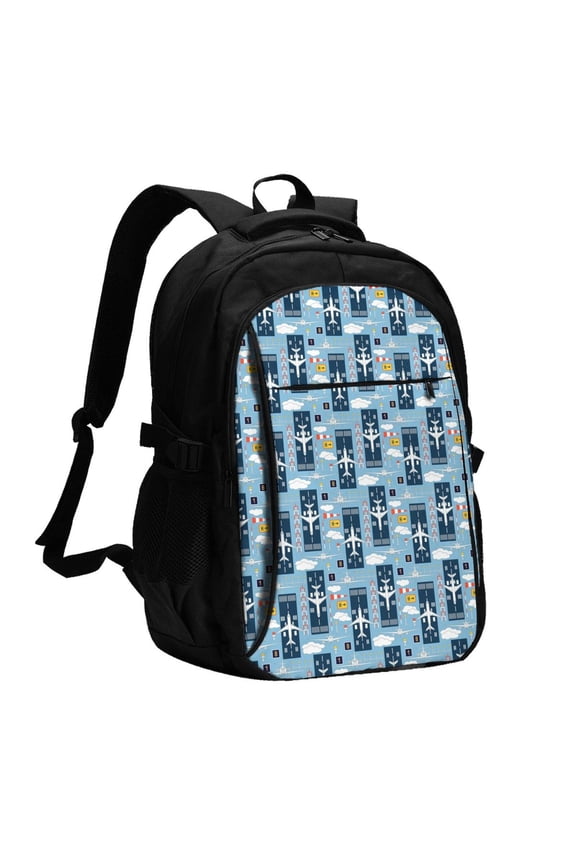 Airplanes and Aviation Signs for Travel Backpack for Women,15.6 inch Laptop Backpack Carry On Backpack Personal Item Travel Bag Daypack for School Weekender Business Trip