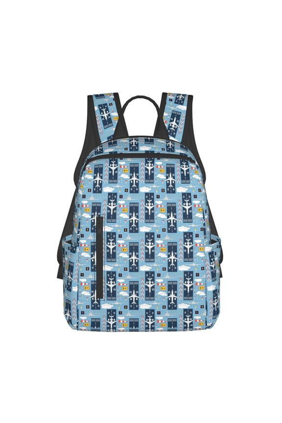 Airplanes and Aviation Signs Pattern Travel Laptop Backpack,Lightweight Backpack Travel Hiking Daypack Backpack Work Bag for Men Women