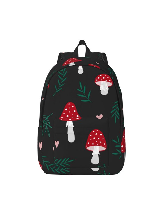 Amanita Mushroom for Canvas Backpack,Travel Rucksack Unisex Knapsack Laptop Backpack for Work & College -Medium