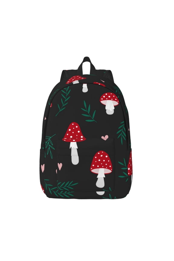 Amanita Mushroom for Canvas Backpack,Travel Rucksack Unisex Knapsack Laptop Backpack for Work & College -Small