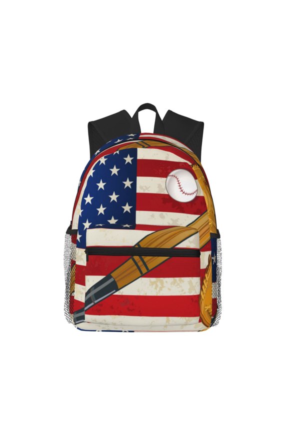 American Flag And Baseball Pattern Laptop Backpack for Men and Women,Casual Backpack Dayback Sports Bookbag for Travel Running Hiking