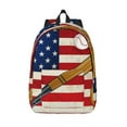 thumbnail image 1 of Defioc American Flag And Baseball for Canvas Backpack,Travel Rucksack Unisex Knapsack Laptop Backpack for Work & College -Small, 1 of 7