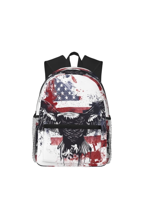 American Flag Eagle Art Pattern Laptop Backpack for Men and Women,Casual Backpack Dayback Sports Bookbag for Travel Running Hiking