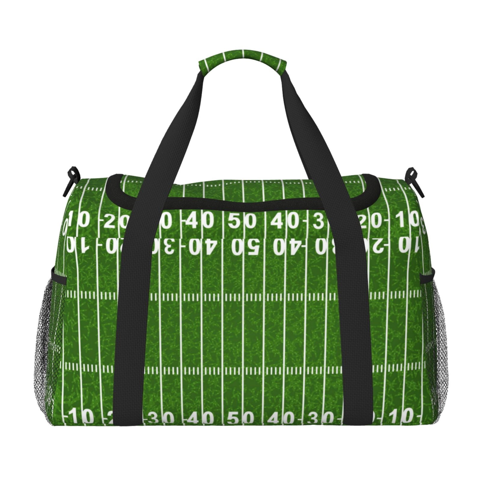 Defioc American Football Field2 Print Hand Travel Bag - Foldable Travel Duffel Bags for Men Women -Sport Gym Bag - Overnight Travel Duffel Bag - Adjustable Shoulder Strap