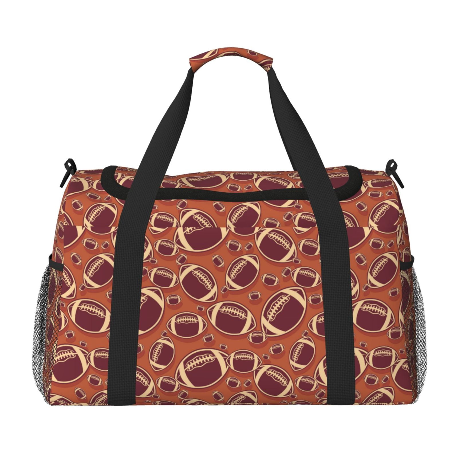 Defioc American Football1 Print Hand Travel Bag - Foldable Travel Duffel Bags for Men Women -Sport Gym Bag - Overnight Travel Duffel Bag - Adjustable Shoulder Strap
