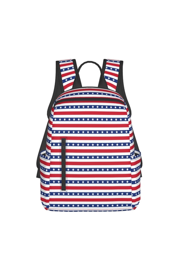 American Patriotic Stars And Stripes Pattern Travel Laptop Backpack,Lightweight Backpack Travel Hiking Daypack Backpack Work Bag for Men Women