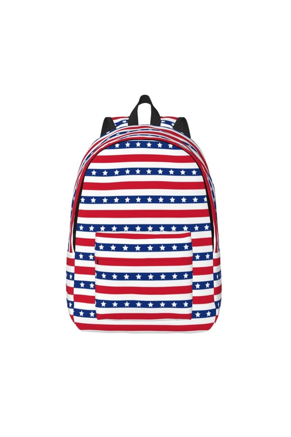 American Patriotic Stars And Stripes for Canvas Backpack,Travel Rucksack Unisex Knapsack Laptop Backpack for Work & College -Medium