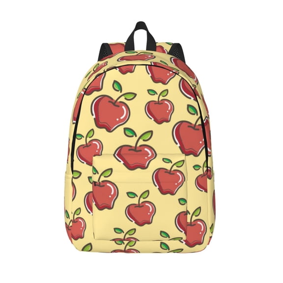 Defioc Apple for Canvas Backpack,Travel Rucksack Unisex Knapsack Laptop Backpack for Work & College -Medium