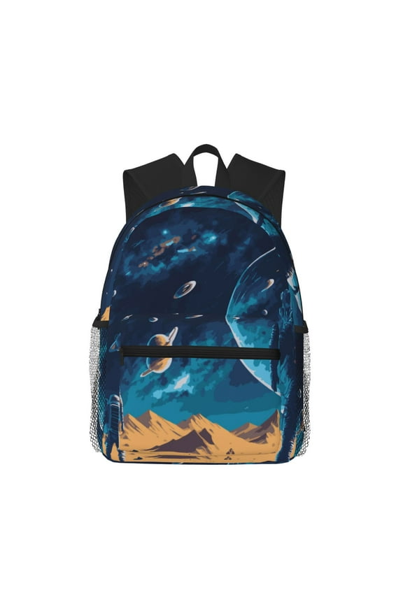 Astronaut In A Space Suit On The Planet Pattern Laptop Backpack for Men and Women,Casual Backpack Dayback Sports Bookbag for Travel Running Hiking