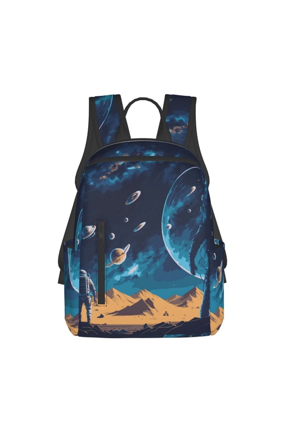 Astronaut In A Space Suit On The Planet Pattern Travel Laptop Backpack,Lightweight Backpack Travel Hiking Daypack Backpack Work Bag for Men Women
