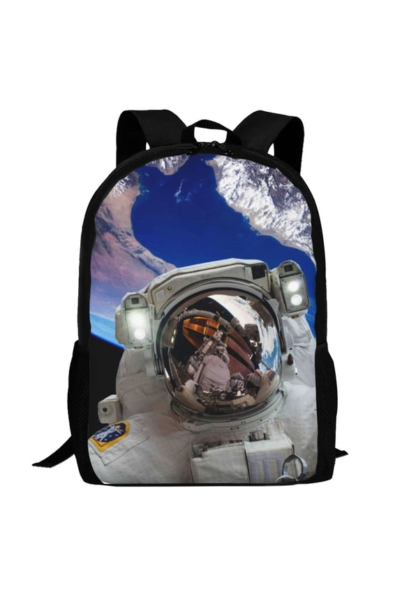 Astronaut in Outer Space Pattern Carry on Backpack,16.5x12.5x5.5 Personal Item Bag Carry On Backpack Water Resistant Lightweight Daypack